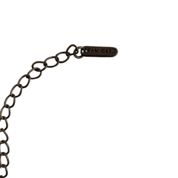 VAN GALZ SWAROVSKI CRYSTALS PENDANT LEATHER CHOKER BLUE VINTAGE - Picture 3 of 3